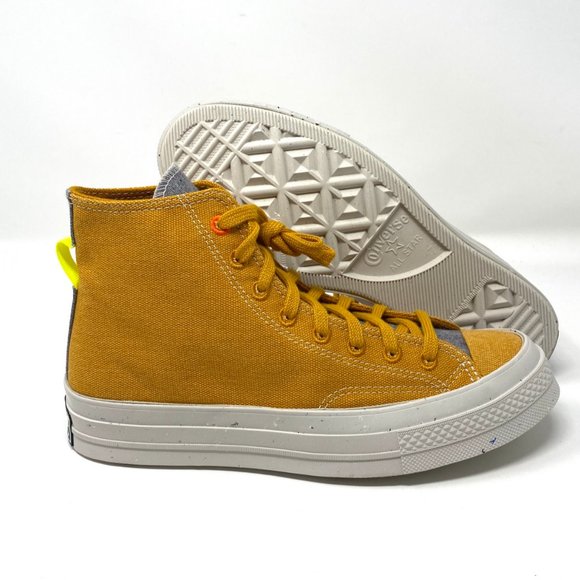 Converse Chuck Hi Saffron Canvas Yellow Sneaker Women’s - Picture 3 of 9